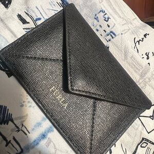 Furla Black Textured Leather card holder